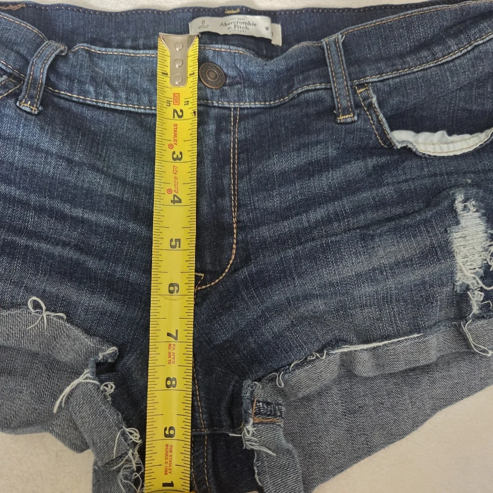 Abercrombie & fitch Distressed Low Rise Denim Micro Shorts Size‎ 8